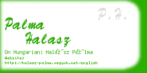 palma halasz business card